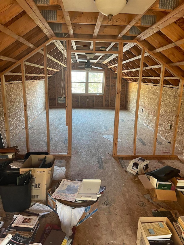 misc room featuring vaulted ceiling