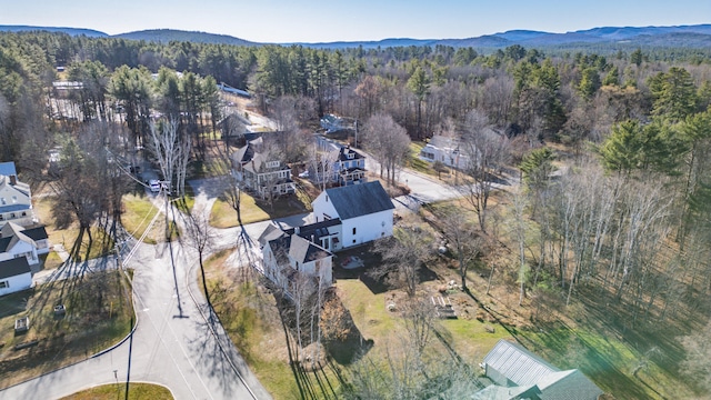 bird's eye view with a mountain view