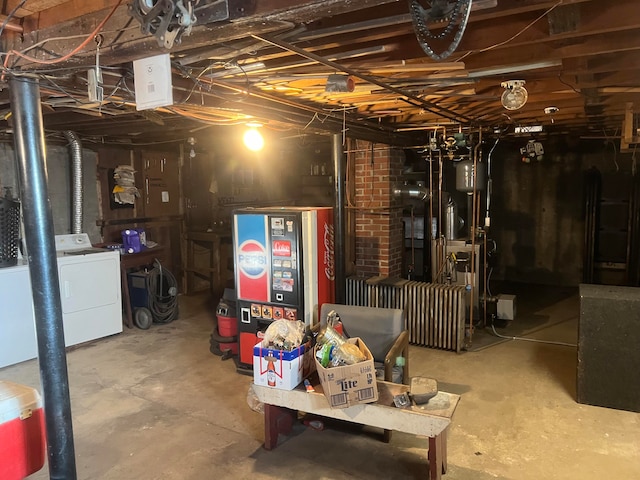 basement with washer / clothes dryer