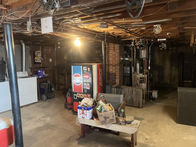 23 Hillcrest Ave, Millinocket, ME 04462 - unfinished below grade area with washer / clothes dryer