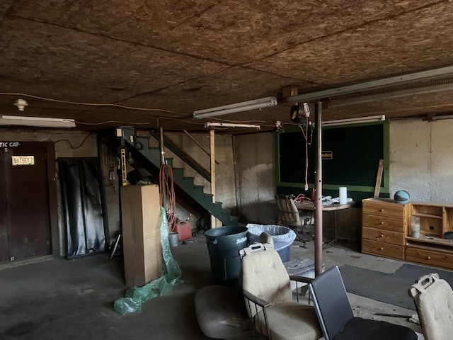 23 Hillcrest Ave, Millinocket, ME 04462 - basement with stairway