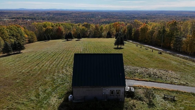 drone / aerial view with a rural view