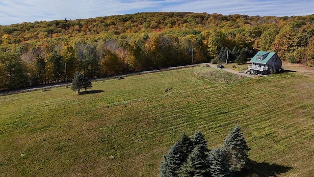 drone / aerial view featuring a rural view