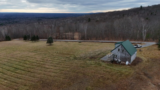 drone / aerial view featuring a rural view