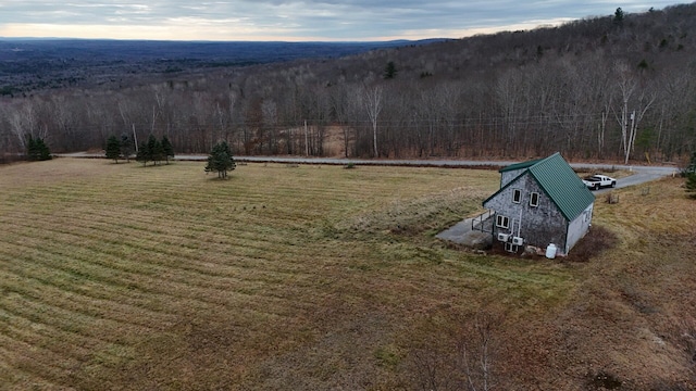 drone / aerial view featuring a rural view