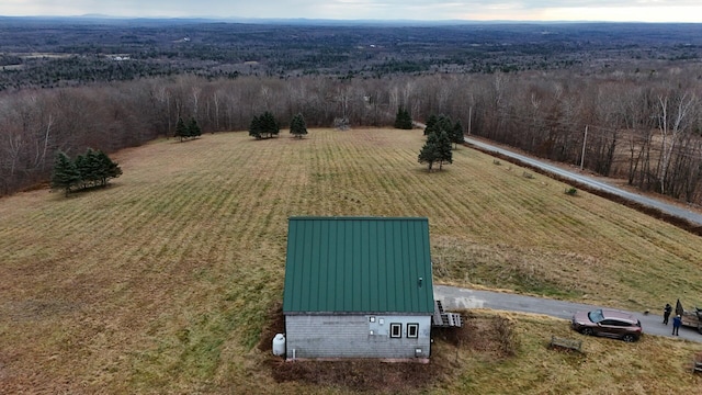 drone / aerial view featuring a rural view