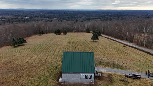 drone / aerial view with a rural view