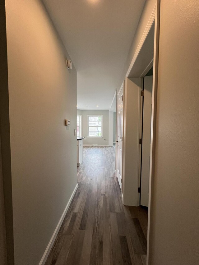 13 Mathew Way, Scarborough, ME 04074 - hallway featuring dark wood finished floors and baseboards