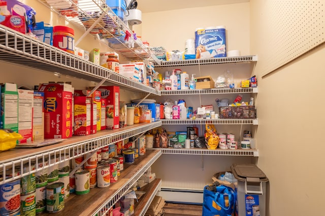 pantry featuring a baseboard radiator