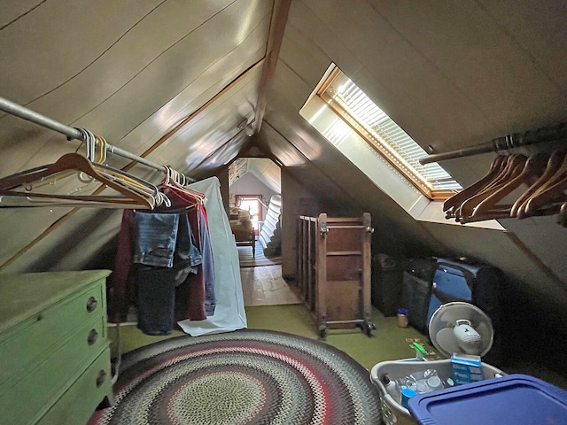 view of unfinished attic