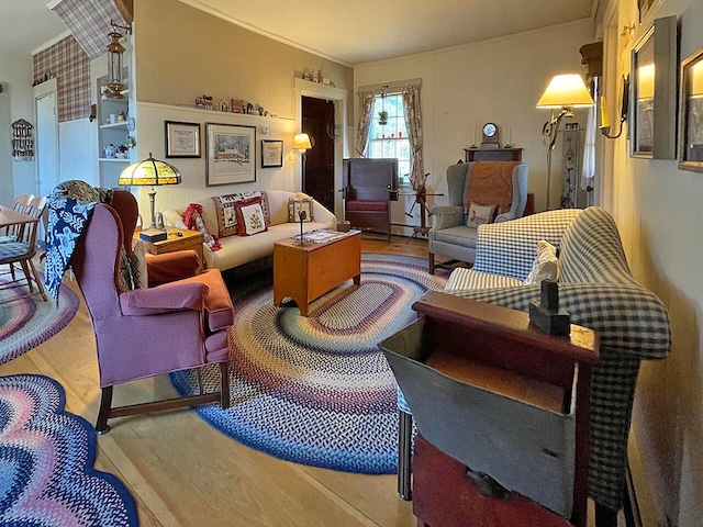 living room featuring hardwood / wood-style floors