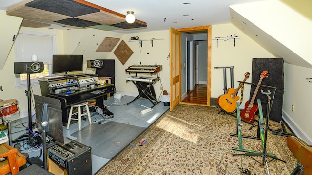 office space featuring hardwood / wood-style flooring