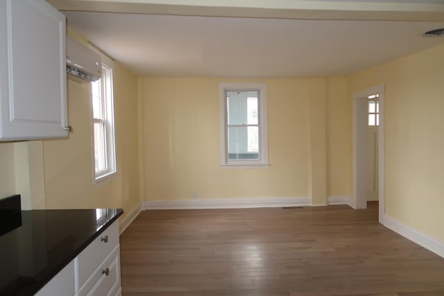 kitchen featuring light wood-type flooring, white cabinetry, and a wealth of natural light