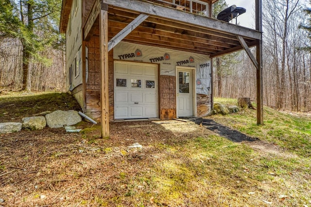 view of outbuilding featuring a garage