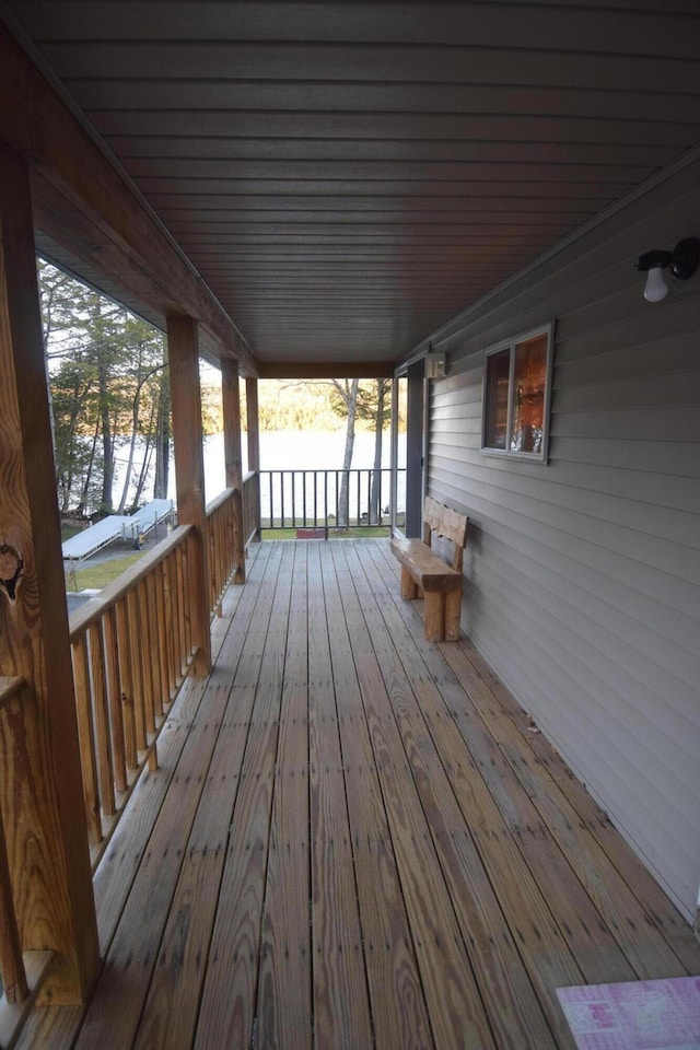 deck featuring a porch