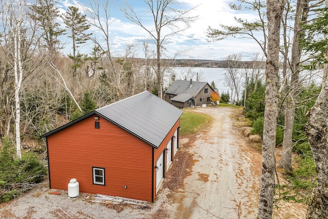 view of side of property featuring a garage