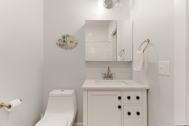 11 Beacon Dr, Brunswick, ME 04011 - bathroom with walk in shower, vanity, and toilet