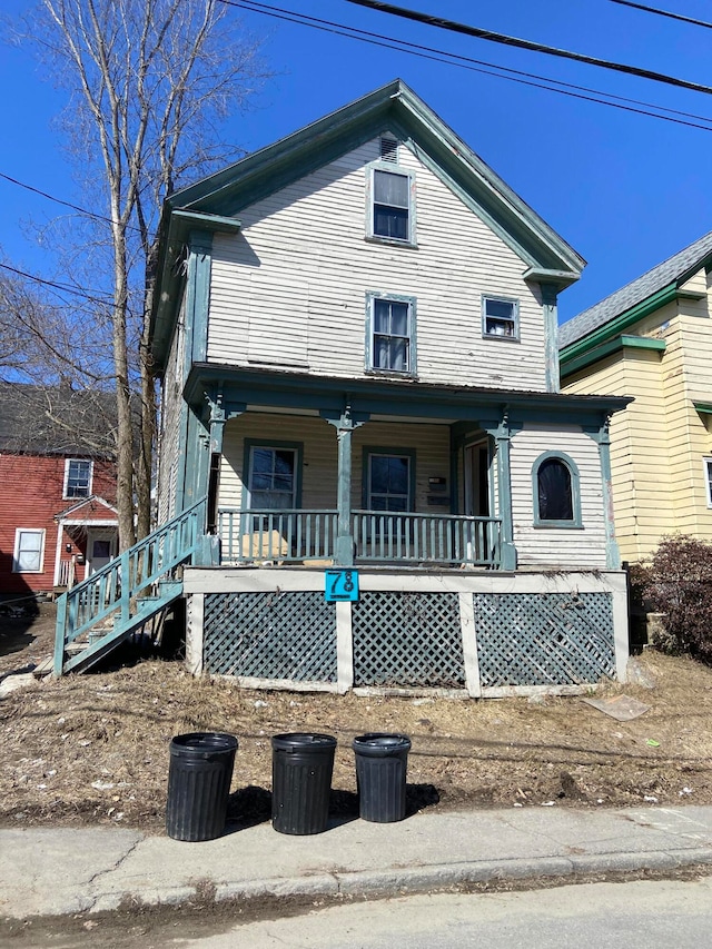 view of front of house with covered porch