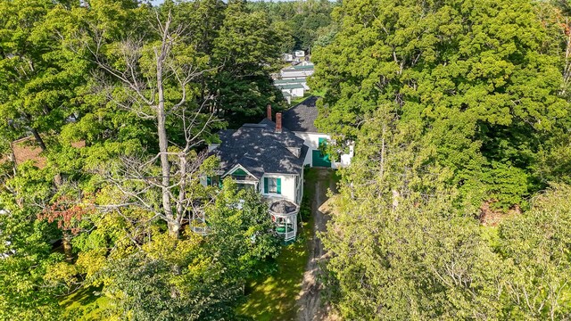 236 High St, Farmington, ME 04938 - aerial view of property and surrounding area with a forest