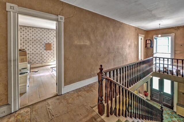 236 High St, Farmington, ME 04938 - stairway featuring baseboards