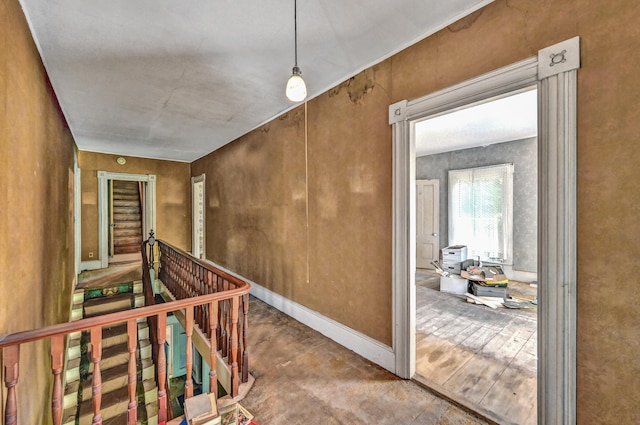 corridor featuring hardwood / wood-style floors