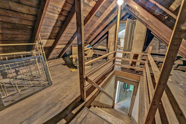 236 High St, Farmington, ME 04938 - attic featuring an upstairs landing