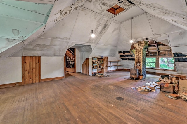 236 High St, Farmington, ME 04938 - bonus room featuring lofted ceiling and wood-type flooring