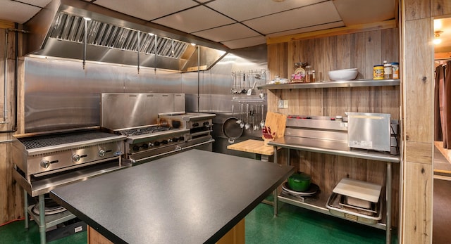 kitchen featuring a paneled ceiling