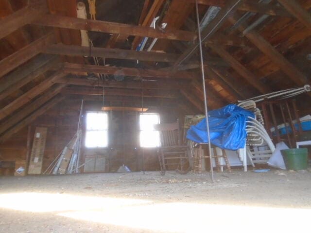 view of unfinished attic