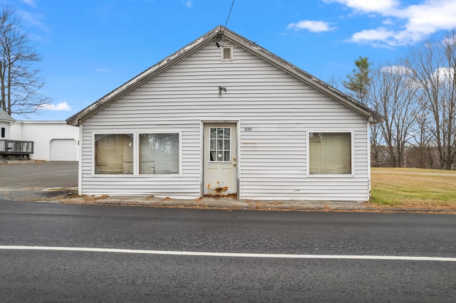 exterior space with a garage