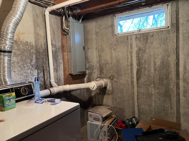 utilities with electric panel and washer / clothes dryer