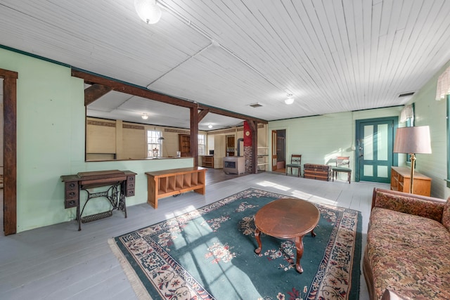 living room featuring light hardwood / wood-style floors