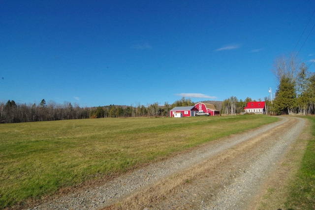 view of street featuring a rural view