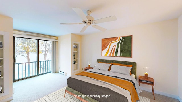 9 Jameson Point Rd Unit 10, Rockland, ME 04841 - carpeted bedroom featuring access to outside and a ceiling fan