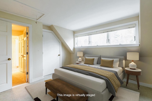 9 Jameson Point Rd Unit 10, Rockland, ME 04841 - carpeted bedroom featuring attic access and baseboards