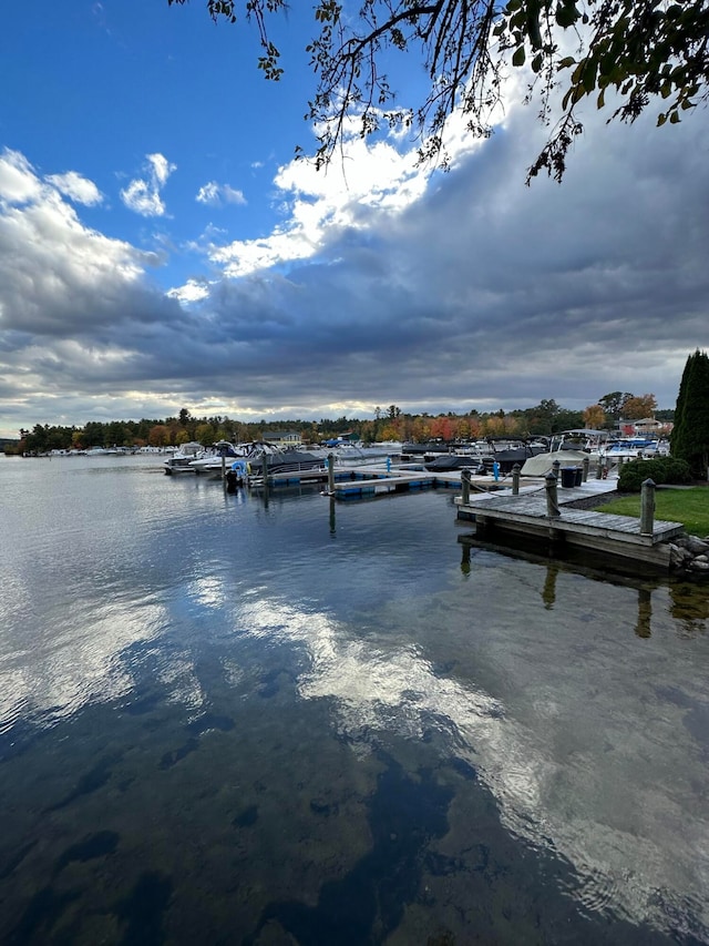 water view with a boat dock