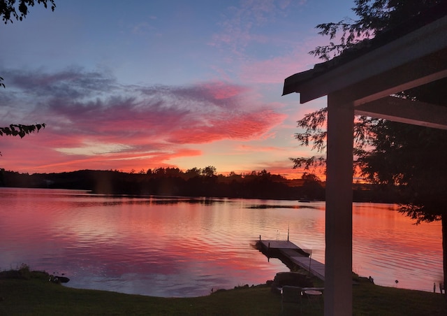 47 Fickett Dr, Litchfield, ME 04350 - water view with a floating dock