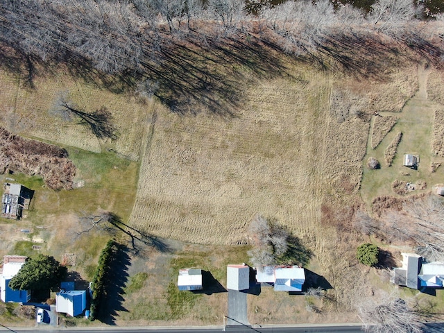 drone / aerial view with a rural view