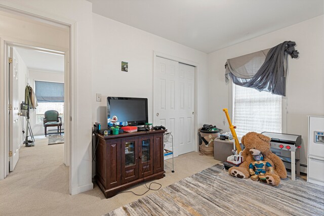 view of carpeted office