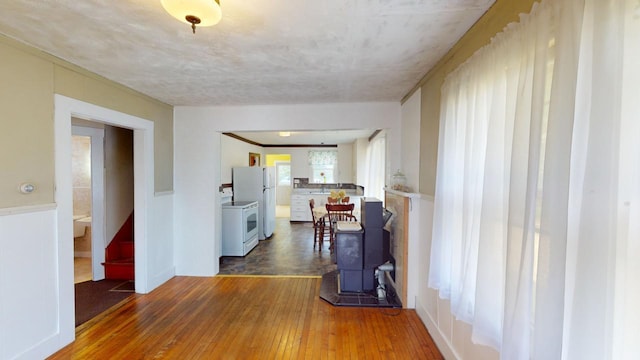 hall featuring dark wood-type flooring