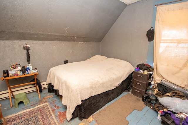 bedroom with vaulted ceiling