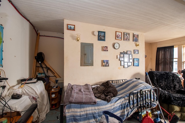 living room featuring electric panel