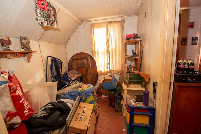 interior space featuring lofted ceiling