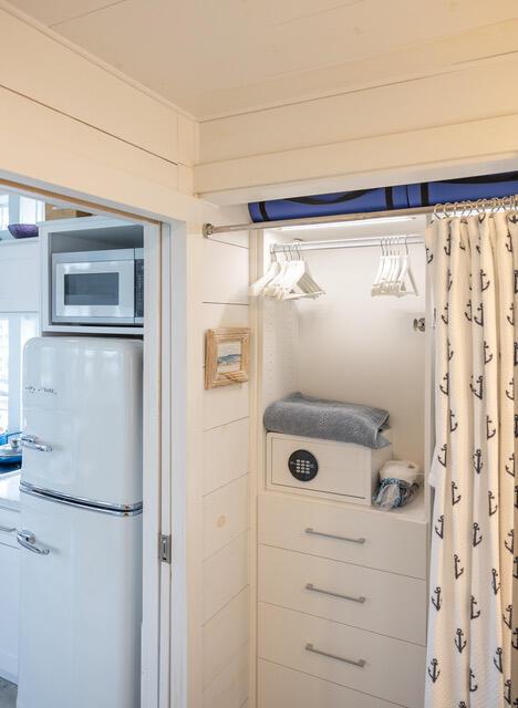 16 Monument St, Lubec, ME 04652 - detailed view of freestanding refrigerator and built in microwave