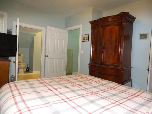 unfurnished bedroom with connected bathroom