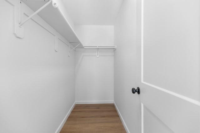 spacious closet with wood finished floors