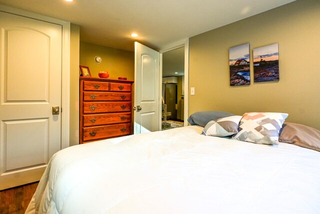 bedroom with recessed lighting