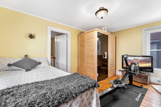 363 Broadway, Bangor, ME 04401 - bedroom with hardwood / wood-style floors and crown molding