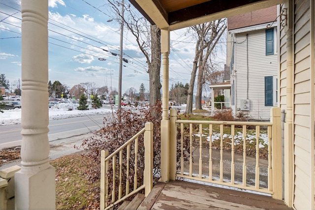 363 Broadway, Bangor, ME 04401 - snow covered deck with a porch