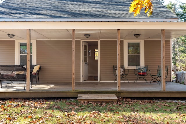 exterior space with a porch